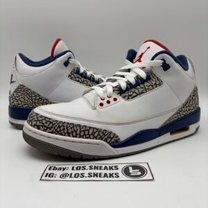 Air Jordan 3 Retro True Blue 2016 White Blue Red 854262-106 Mens 11.5